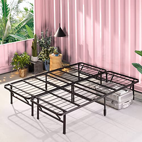 ZINUS Rumi 14in Full Metal Bed Frame, Quick Assembly SmartBase® Mattress Foundation, Heavy Duty Sturdy Steel with No Box Spring Needed, Eco-Friendly Packaging, Black