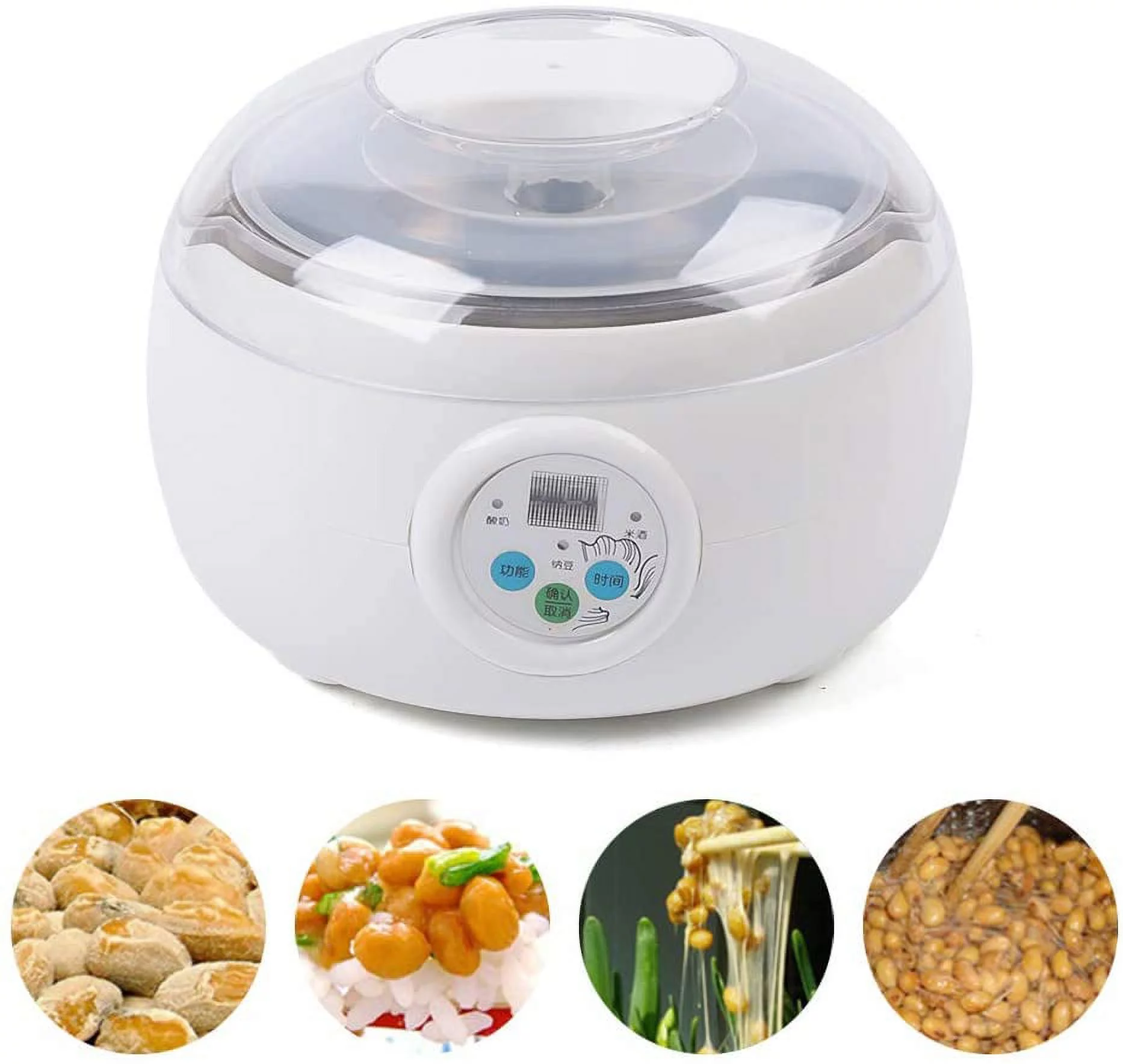DENEST 1.5L Multi-Function Household Automatic Yogurt Natto Machine Stainless Steel White