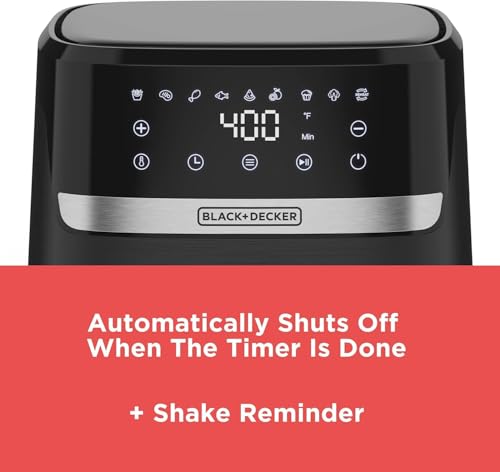 BLACK+DECKER Purifry 2QT Air Fryer, Crispy Deep Fried Taste without the Fat, Plus Bake, Dehydrate, and Keep Food Warm, Digital Touchscreen and Auto Shut-Off