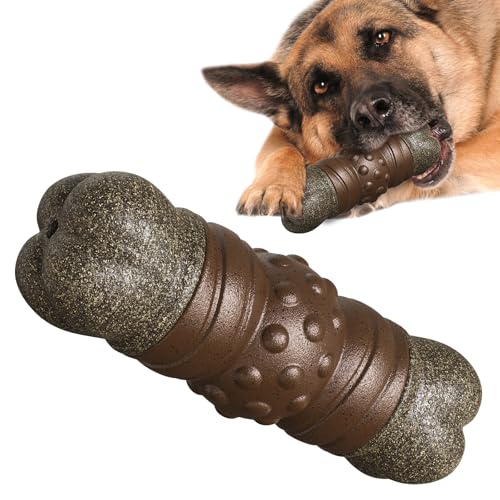 Large Size Indestructible Dog Chew Toy & Squeaky Toys for Medium/Large Aggressive Chewers Breed Dogs Durable Squeak Bone Teething Crate Thanksgiving Toys Gift