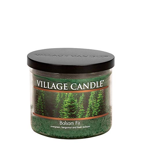 Village Candle Balsam Fir Large Apothecary Jar, Scented Candle, 21.25 oz., Green