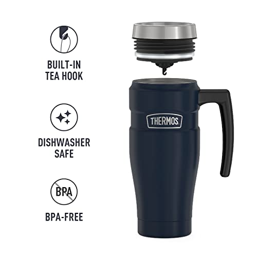 THERMOS Stainless King Vacuum-Insulated Travel Mug, 16 Ounce, Matte Stainless Steel