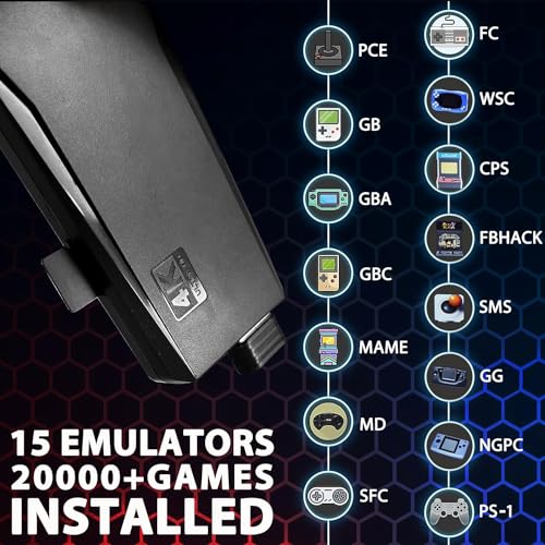 Upgrade Wireless Retro Game Console Stick, ZeroStory Retro Video Game Console Stick Built in 20000+ Games with 15 Emulators, 4K HDMI Output with 2 2.4G Wireless Controllers (64GB Memory Card)
