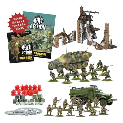 Warlord Bolt Action Band of Brothers 3rd Edition Starter Set - Role Playing Strategy Board Games for Adults, Table Top WWII Strategic Wargaming Kit - Tabletop Military History RPG with Terrain