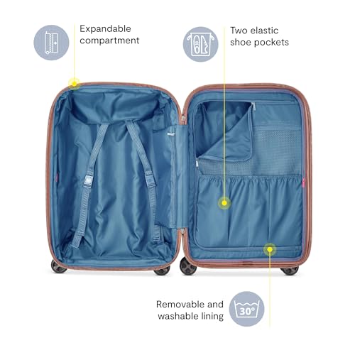 DELSEY PARIS Carrousel Hardside Expandable Luggage with Spinner Wheels, Navy, Carry-on 21 Inch