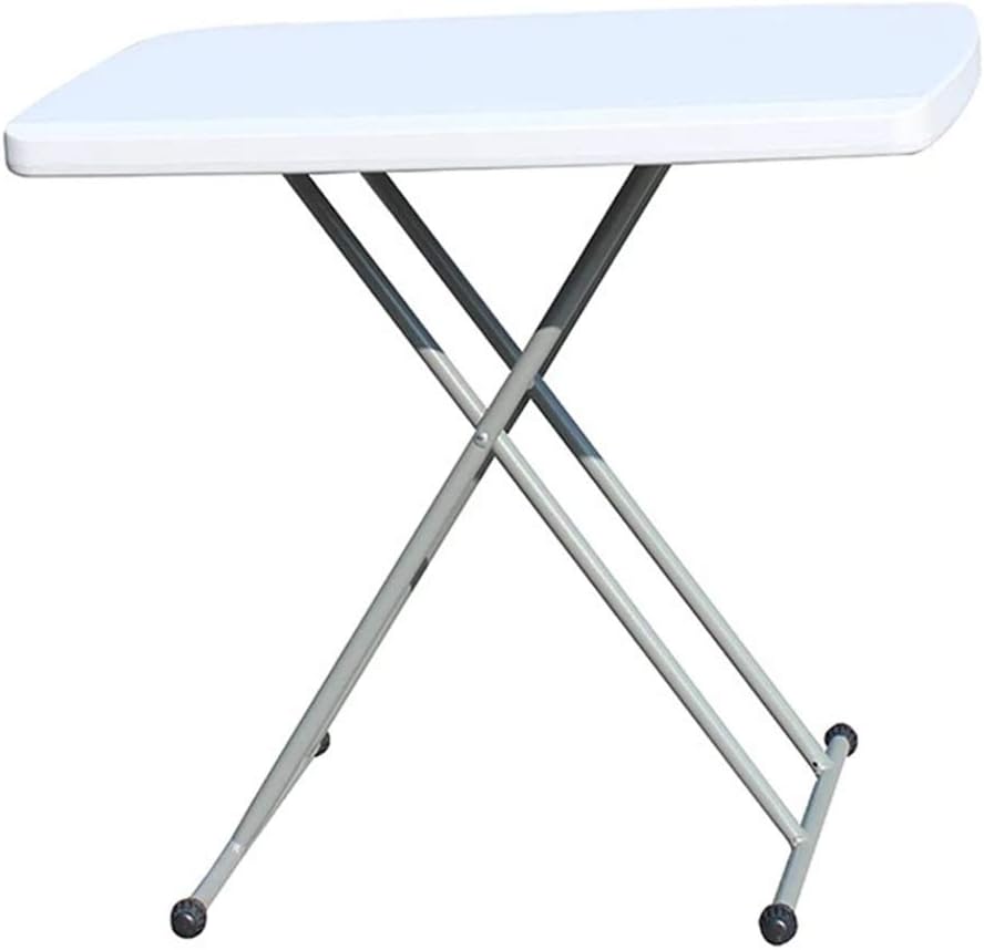 Camping Tables That Fold Up Lightweight, Nice Plastic Folding Table - White, Small Folding Tables for Small Spaces 2ft X 3 Ft, One Hand Adjustable Height Fold-in-Half Table
