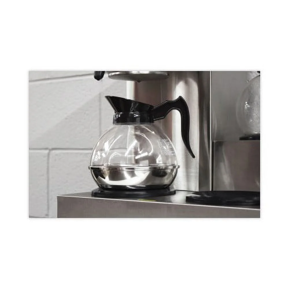 Coffee Pro Unbreakable Regular Coffee Decanter, 12-Cup, Stainless Steel/Polycarbonate, Black Handle