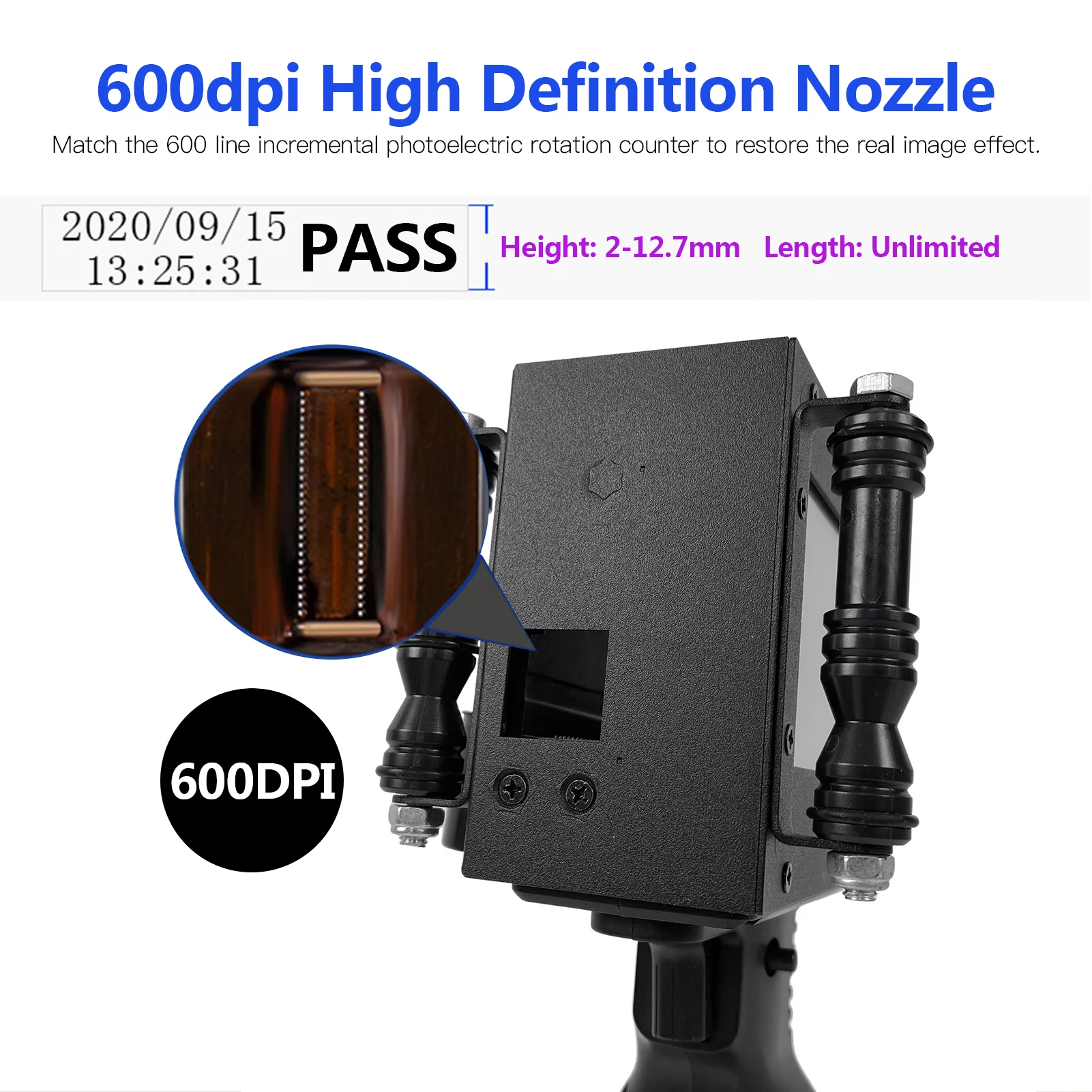 OWSOO Inkjet Printer,Portable Printer Handheld Printer Ink Label/Production etc. Printer 4.3 Inch Qudai  Touch Screen Touch Screen Portable LED Touchsn Ink Inch  Touch Printer Ink Handheld