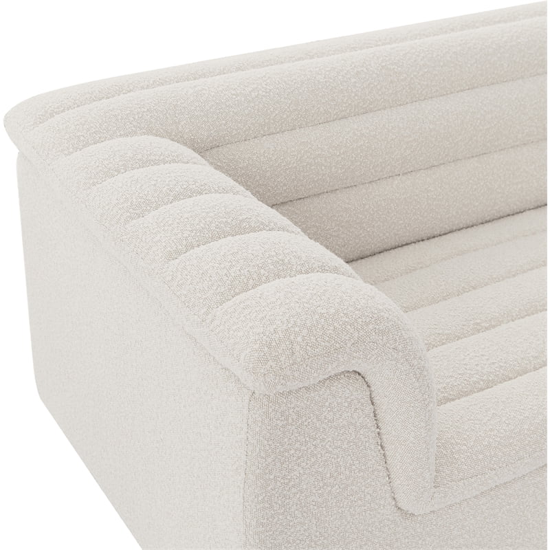Meridian Furniture Cascade Cream Boucle Fabric Loveseat