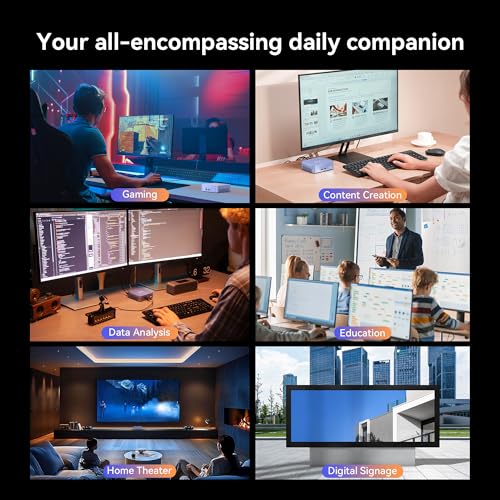GEEKOM AX8 Pro Ai Mini PC,AMD Ryzen R7-8845HS (8C/16T,up to 5.1GHz) Mini Computers, 32GB DDR5 5600Mhz RAM&1TB PCIe Gen 4 SSD, Mini Desktop Windows 11 Pro, AMD Radeon 780M /WiFi 6E/BT5.2/2.5G LAN…