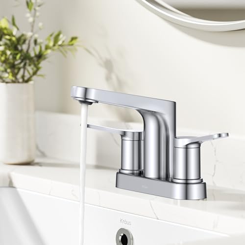 KRAUS Indy Single Handle One Hole Bathroom Sink Faucet in Chrome, KBF-1411CH