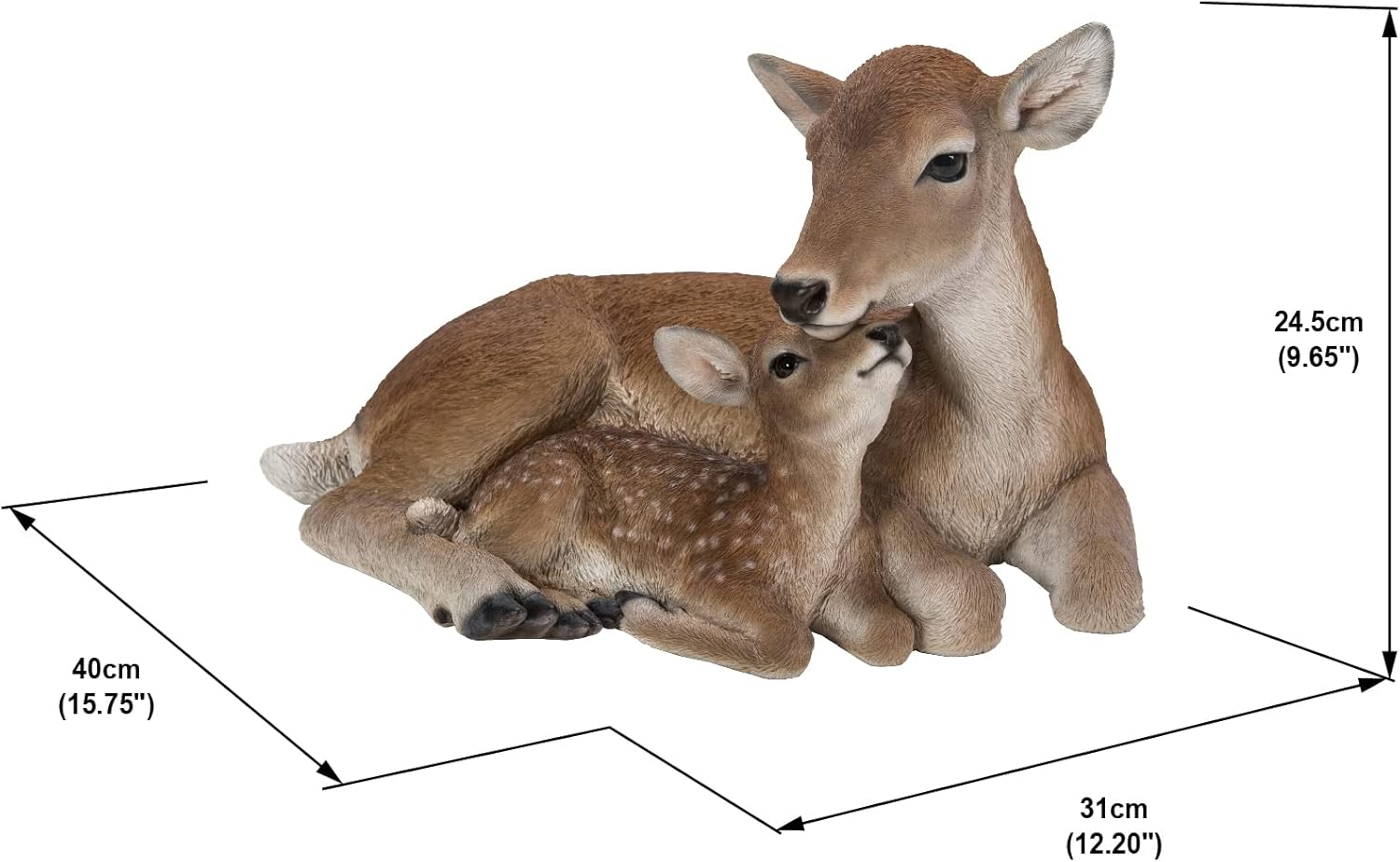 Hi-Line Gift Ltd. Cuddling Mother and Baby Deer Garden Statue