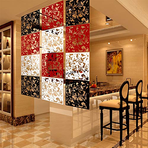 YIZUNNU Hanging Room Divider Made of PVC Panels Screen, Room Divider for Decorating Living Room, Dining Room, Sitting Room, Office, Restaurant Decoration(White, 12 pcs)