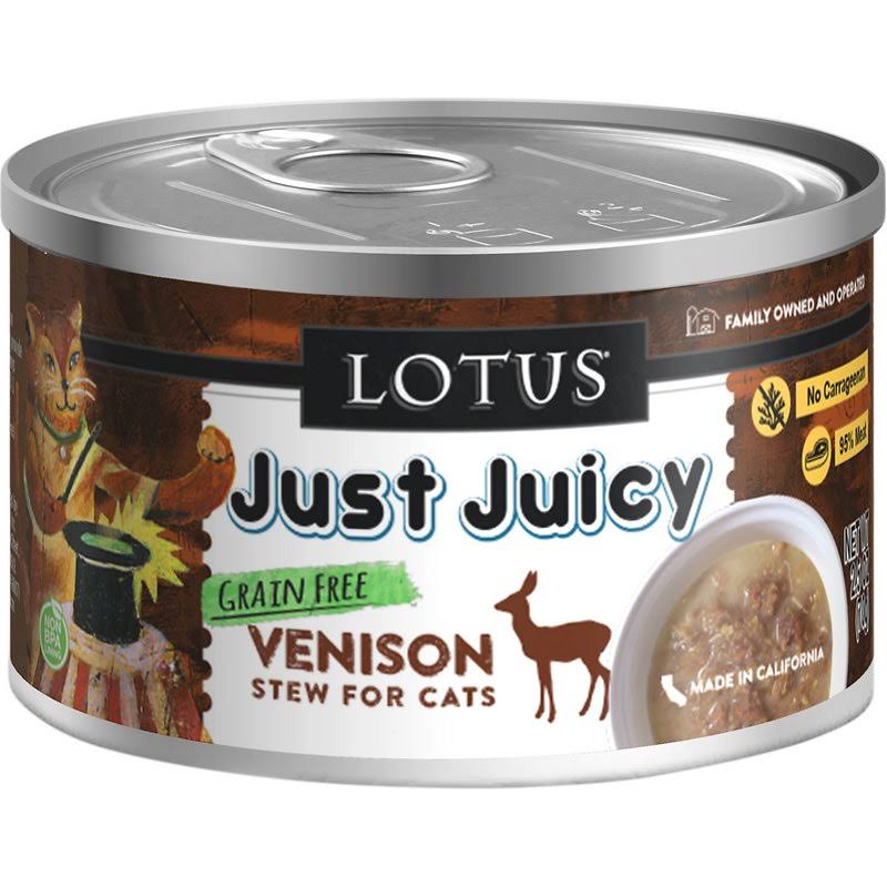 Lotus Just Juicy Venison Stew Canned Cat Food, 5.3-oz, Case of 24