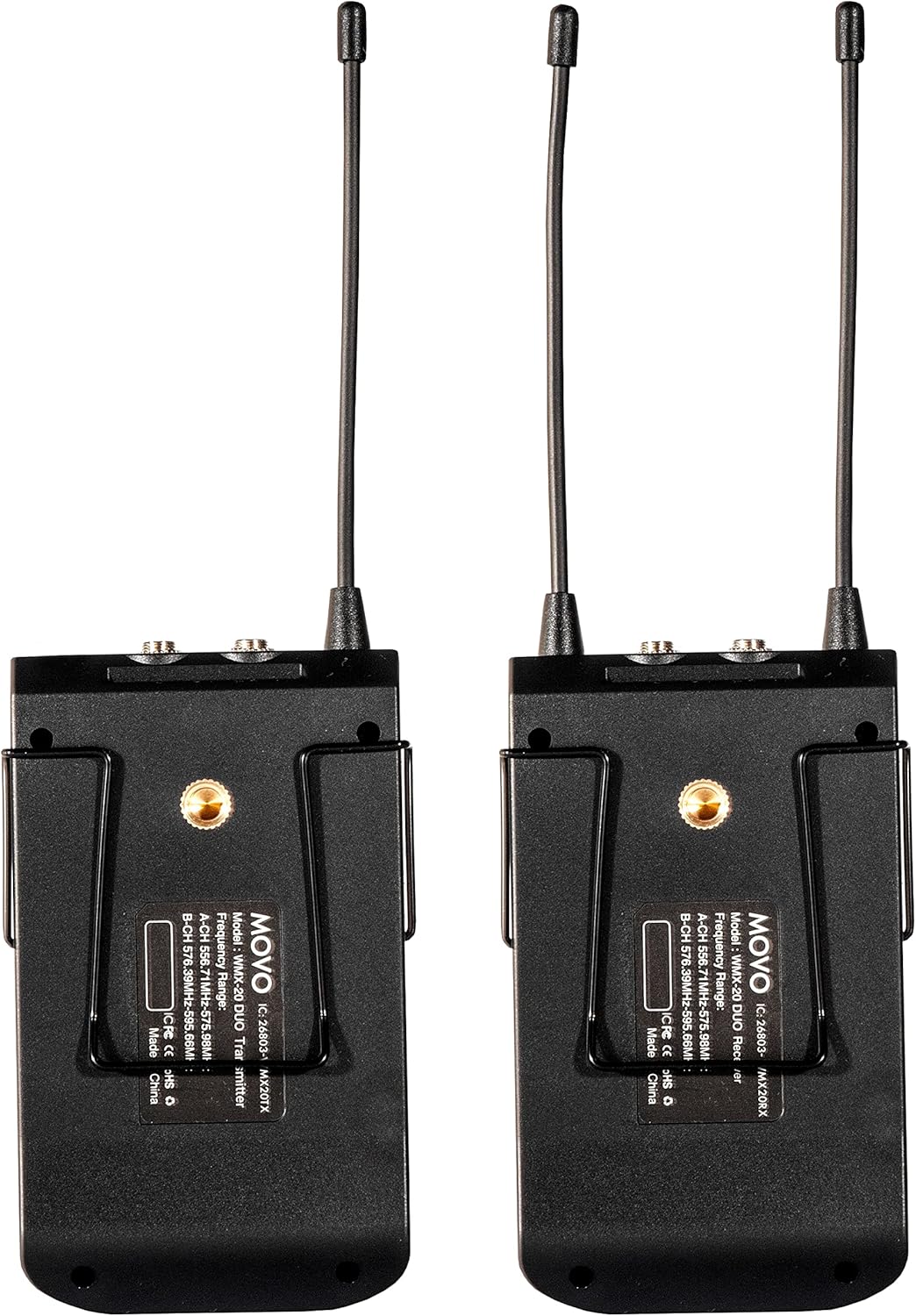 Movo WMX-20 48-Channel UHF Wireless Lavalier Microphone System with 1 Receiver, 1 Transmitter, and 1 Lapel Microphone Compatible with DSLR Cameras (330' ft Audio Range)