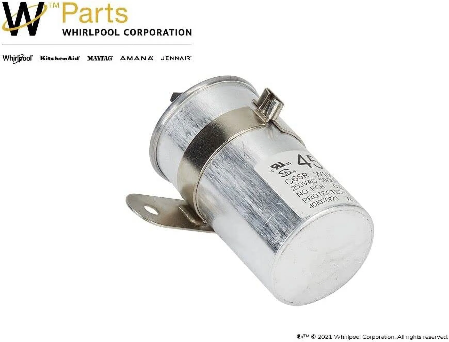 Whirlpool W10804665 Top Load Washer Run Capacitor