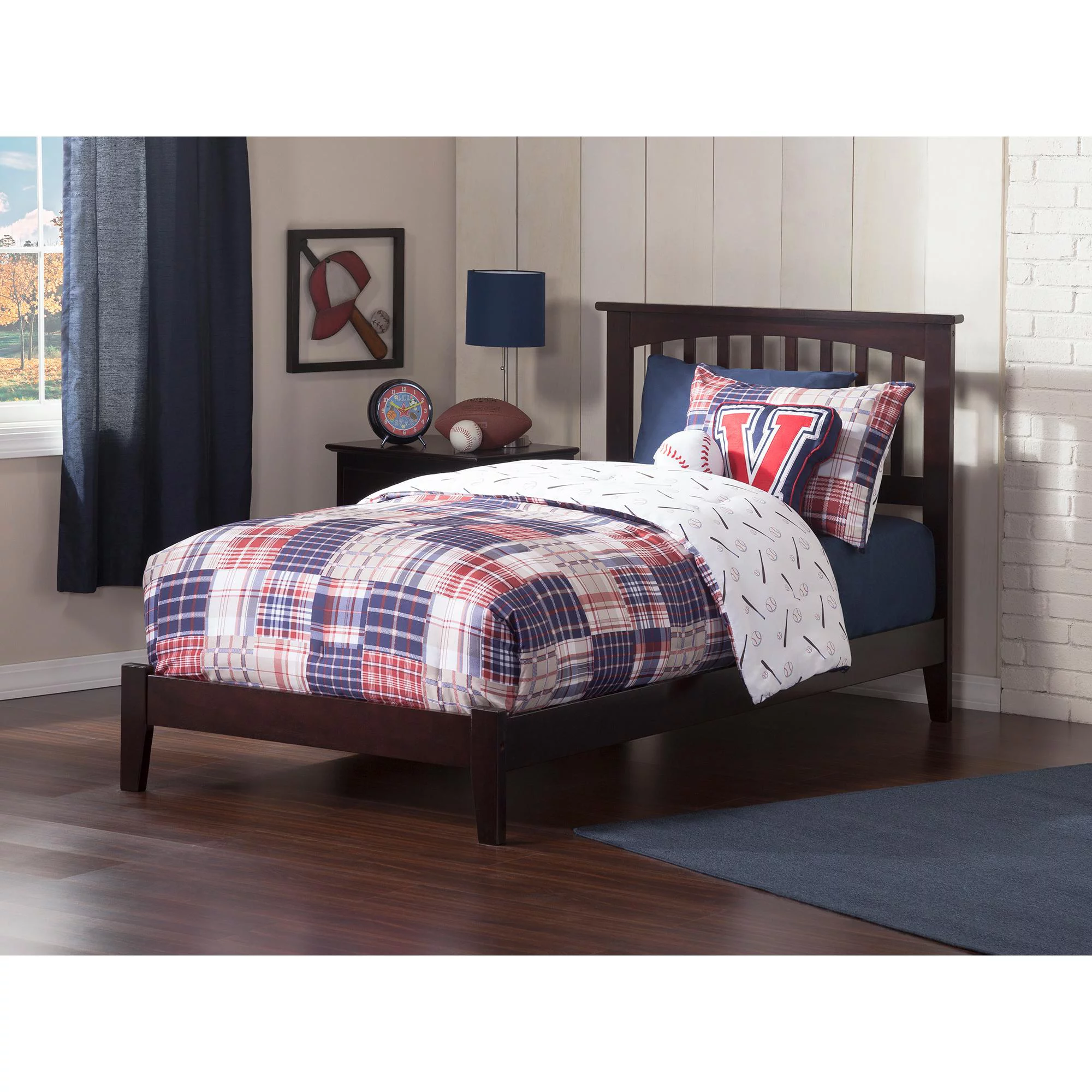 Mission Traditional Bed in Multiple Colors and Sizes