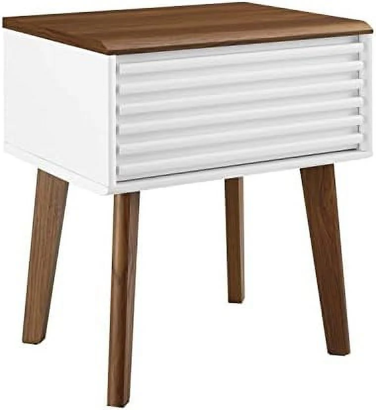 RUNFAYBIU Render Mid-Century Modern End Table or Nightstand in Charcoal  15 x 19 x 21.5