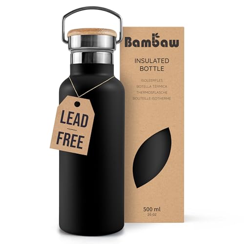 Bambaw 32 oz Water Bottle | Insulated Water Bottles | Water Bottle Stainless Steel | Insulated Travel Water Bottle | Insulated Water Bottle | Stainless Steel Water Bottles | 1 Liter Water Bottles
