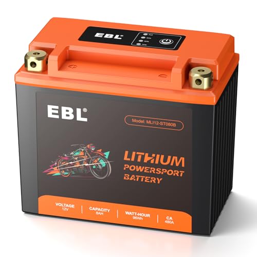 EBL YTX12-BS Lithium Motorcycle Battery 8Ah 480A 240CCA