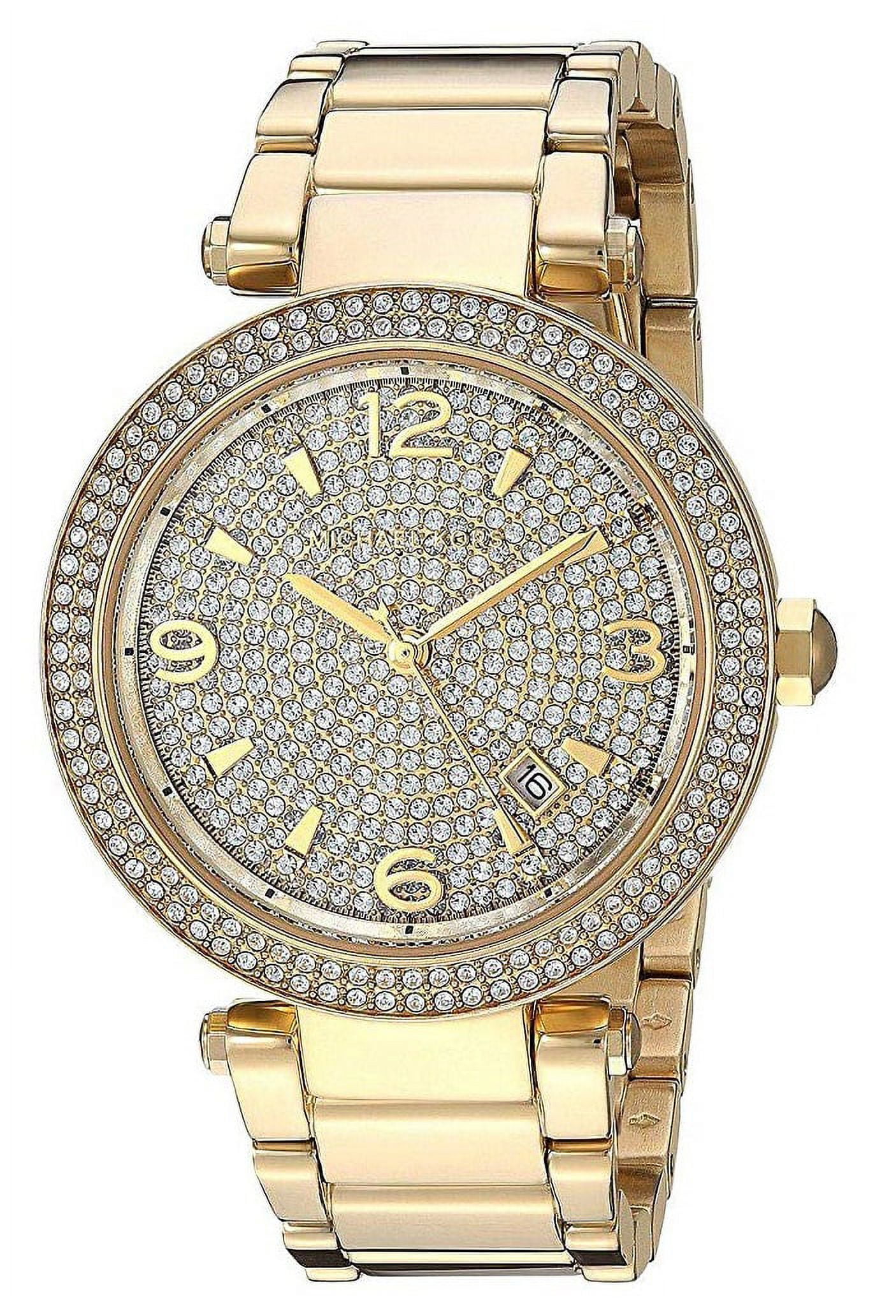 Michael Kors Glitz Crystal Pave 38mm Gold Tone Steel Women's Watch MK6510
