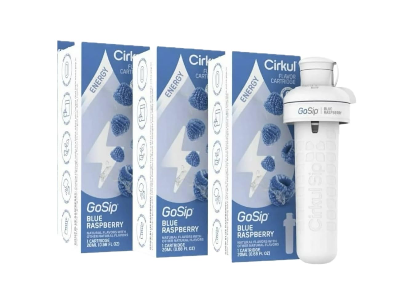 Generic Cirkul Flavor Cartridge for Cirkul Water Bottle - Flavored Water for Hydration - Water Enhancer with Zero Sugar & Zero Calories (Blue Raspberry)