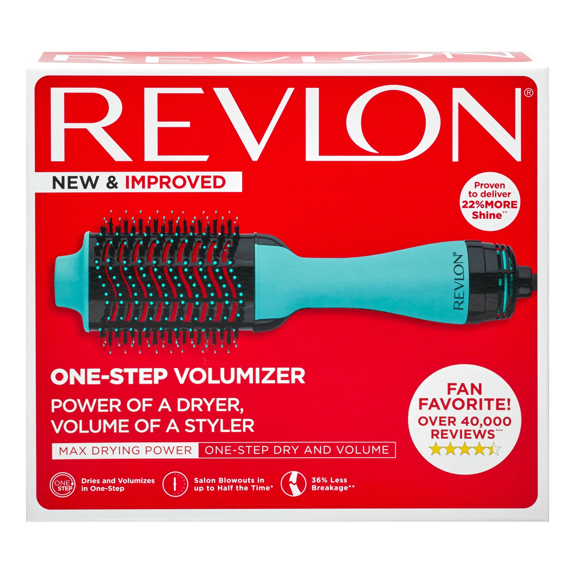 Revlon One-Step Ceramic Hair Dryer & Volumizer Hot Air Brush, Mint