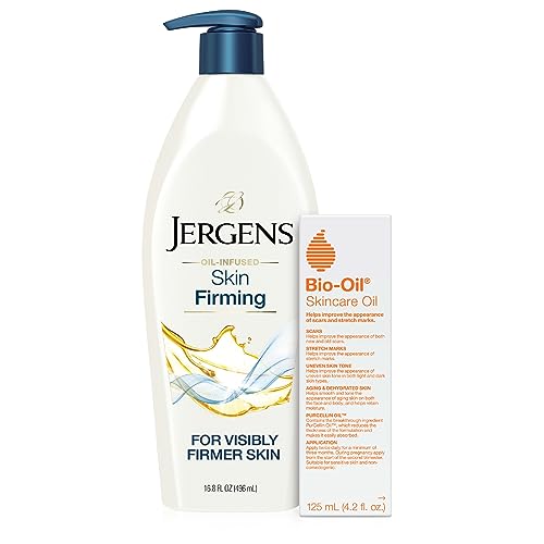Jergens Skin Firming Body Lotion for Dry to Extra Dry Skin, Skin Tightening Cream with Collagen and Elastin, Instantly Moisturizes Dry Skin, Dermatologist Tested, Hydralucence Blend, 3-16.8 oz