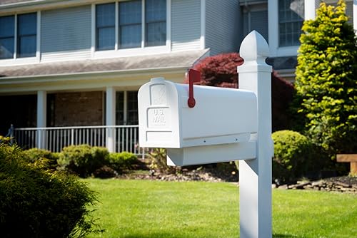 Architectural Mailboxes Whitley Post and Chadwick Galvanized Steel Mailbox, 8950B-10, Black, Medium