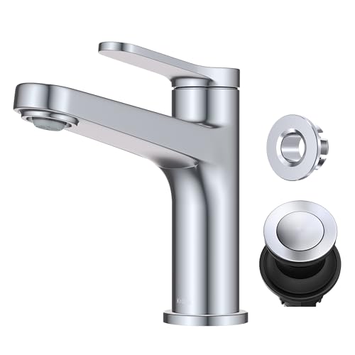 KRAUS Indy Single Handle One Hole Bathroom Sink Faucet in Chrome, KBF-1411CH