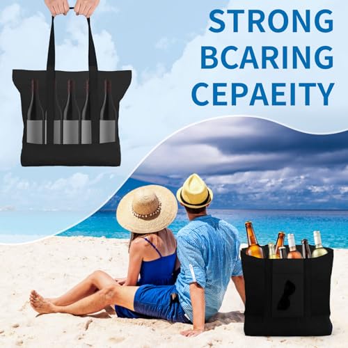 16 Pack Canvas Tote Bags Bulk and Makeup Pouches Set, 12oz Cotton Reusable Zippered Grocery Bags with Handles, DIY Sublimation, Halloween Craft, Beach & Travel with External Pocket (Women & Men)