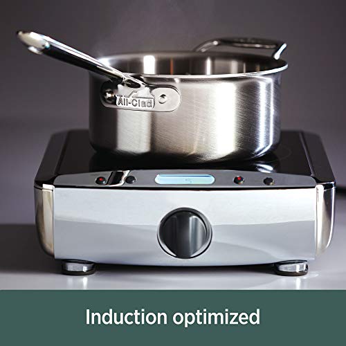 All-Clad D5 5-Ply Brushed Stainless Steel Cookware Set 14 Piece Induction Oven Broiler Safe 600F Pots and Pans Silver