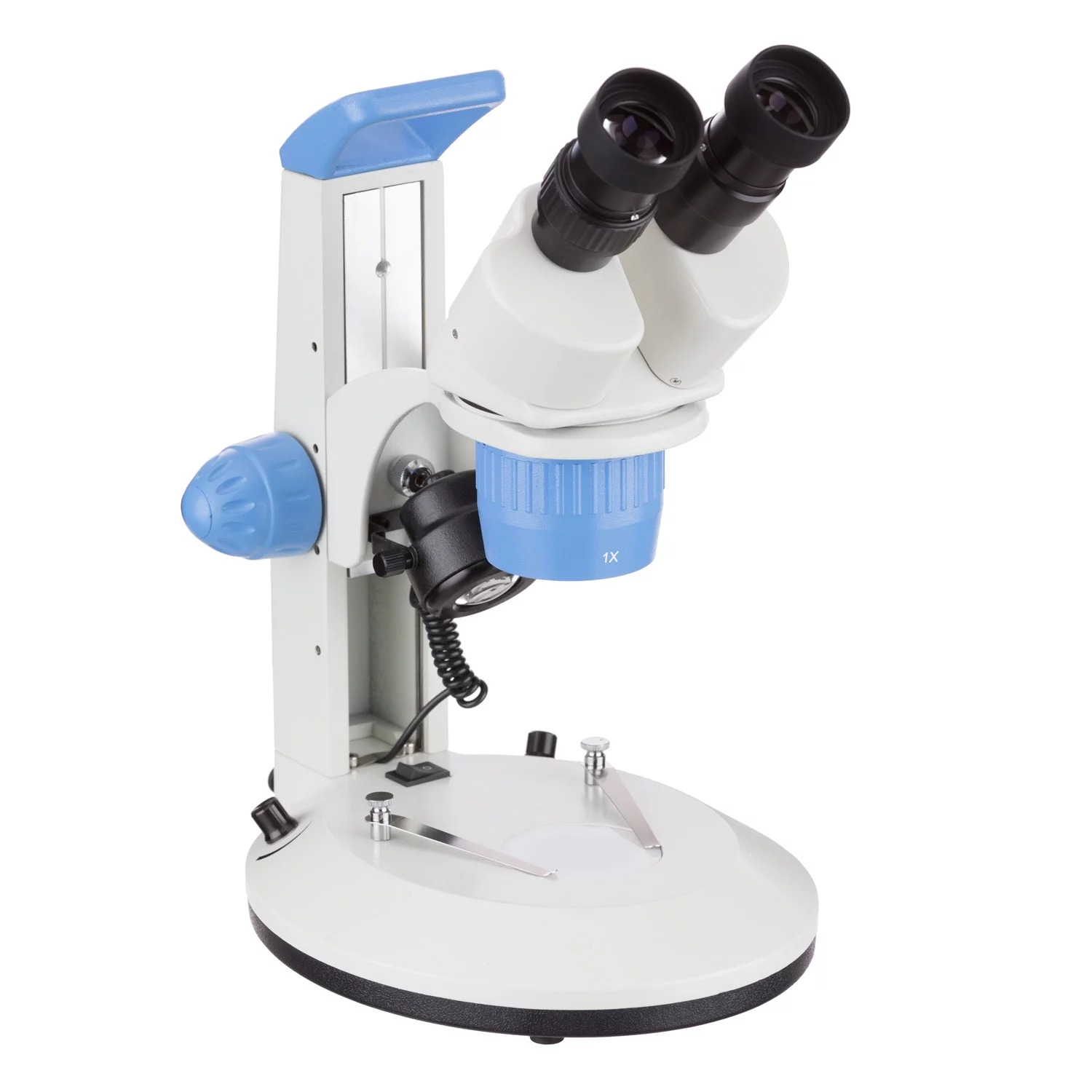 AmScope 10X-30X Super Widefield Track Stand Stereo Microscope with Top & Bottom Lights New