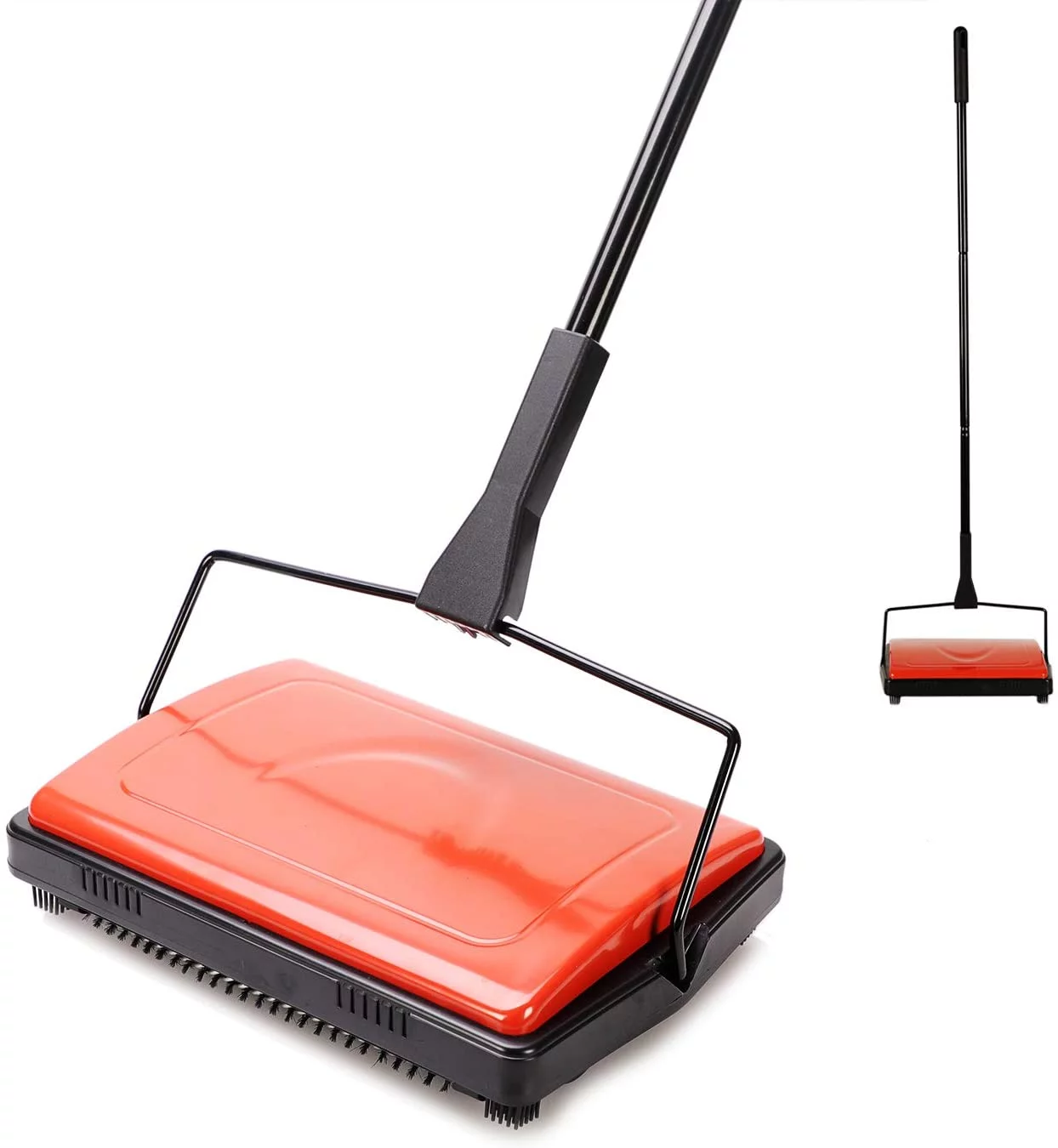 Yocada Carpet Sweeper Cleaner with a Brush for Home Office Carpets Rugs Pet Hair Scraps, Red