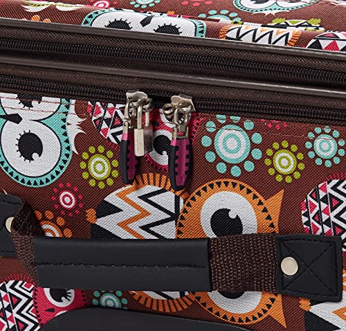 Rockland Jungle Softside Upright Luggage Set, Expandable, Owl, 4-Piece (14/29/24/28)