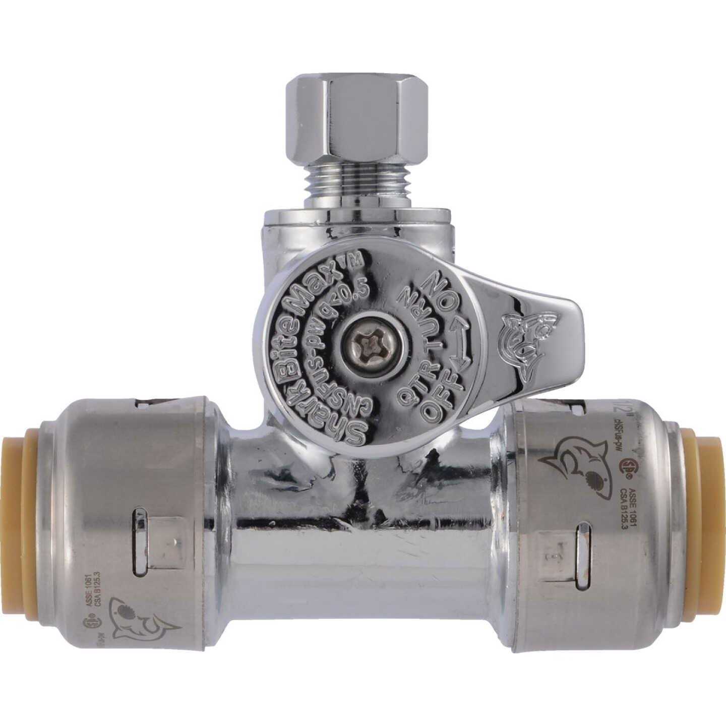 SharkBite Stop Push-to-Connect Tee 1/2 In. x 1/2 In. x 1/4