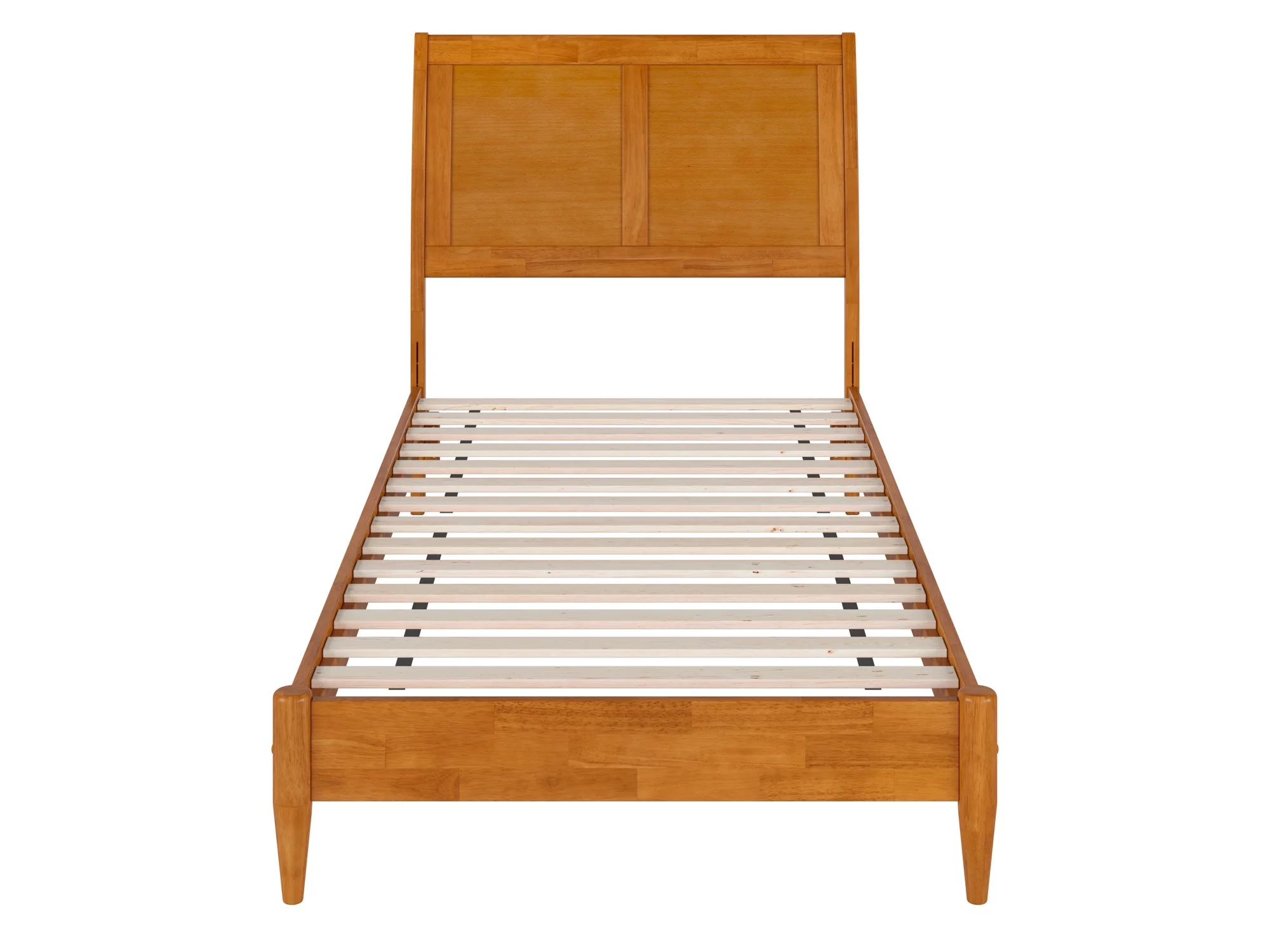 AFI Valencia Twin XL Solid Wood Low Profile Sleigh Platform Bed, Light Toffee