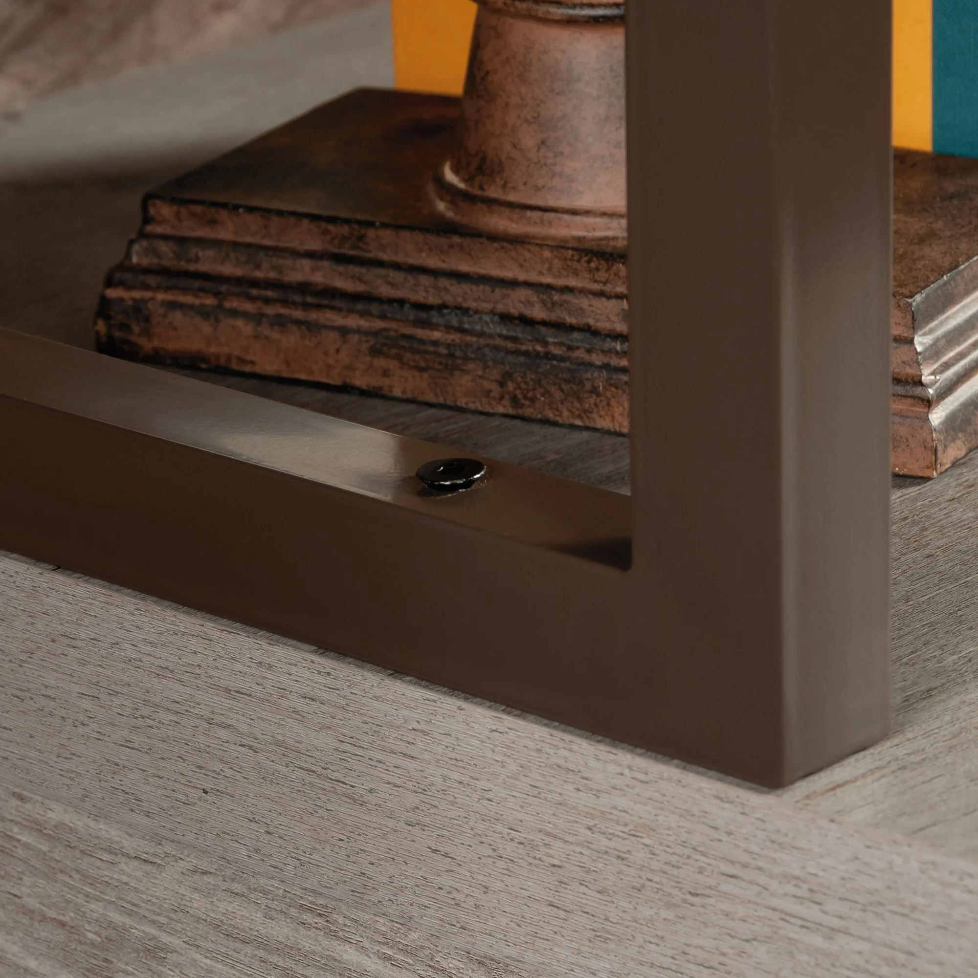 Sauder Manhattan Gate Engineered Wood and Metal Computer Hutch in Mystic Oak