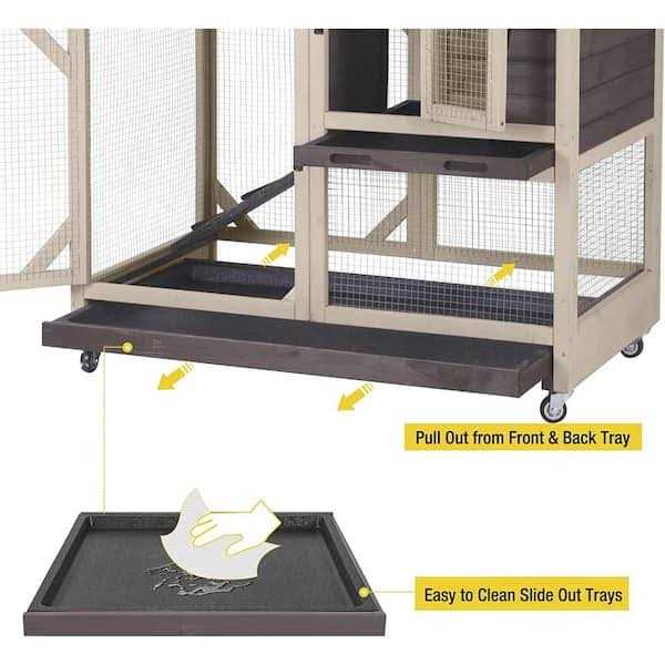 Aivituvin Large Indoor Rabbit Hutch with Pull out Tray - Pet Supplies online store