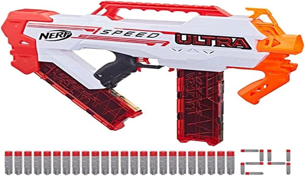Nerf Ultra Speed Fully Motorized Blaster, Fastest Firing Ultra Blaster, 24 AccuStrike Ultra Darts, Uses Only Ultra Darts