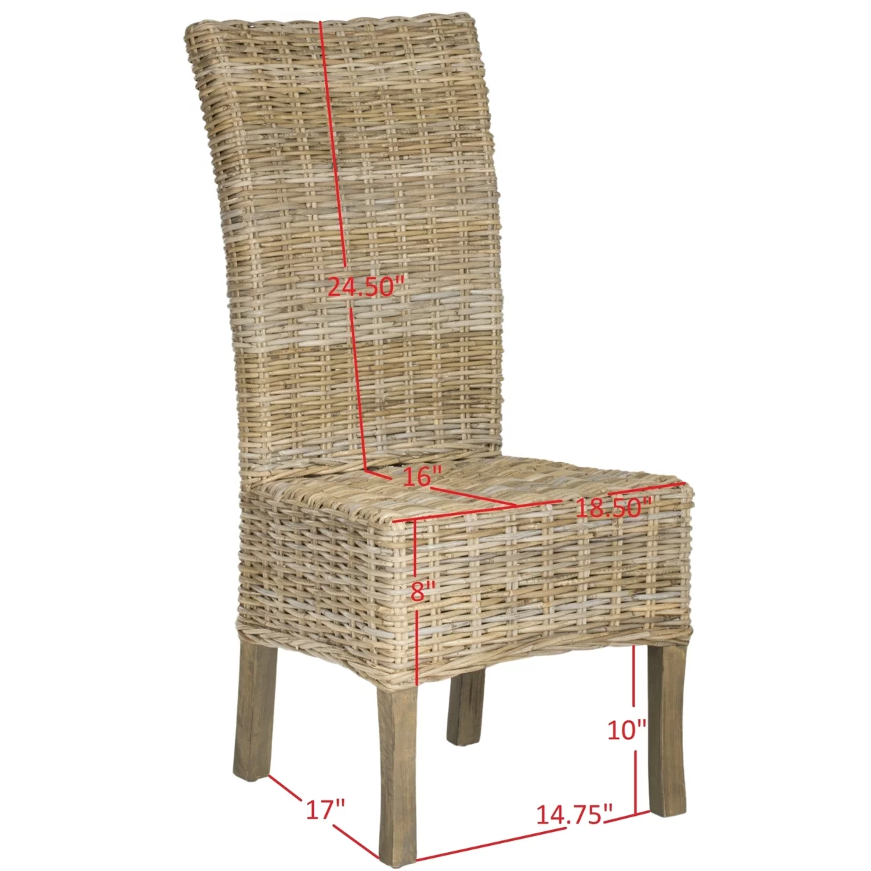 SAFAVIEH Quaker Side Chair Set of 2 Natural