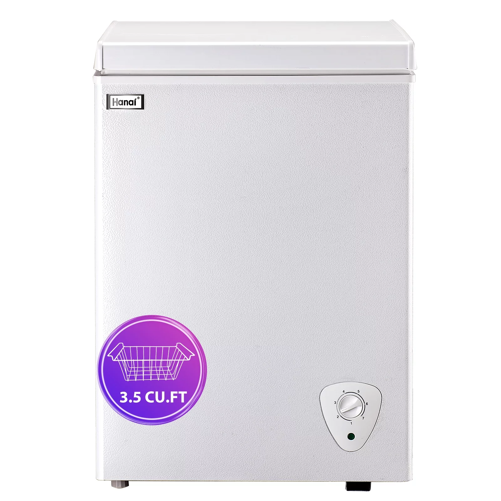 WANAI 3.5 Cu.ft,Chest Freezer,Deep Freezer,Removable Storage Basket Freezer,White