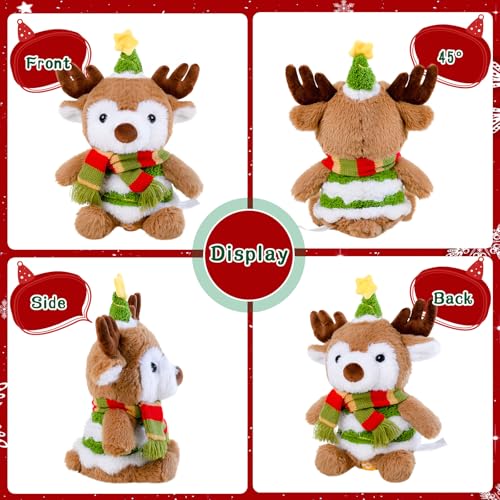 Merry Christmas Interactive Plush Toy Penguin＆Reindeer Stuffed Toy Soft Plush Animal with Festive Design Perfect Christmas Decoration for Home and Tree Cute for Kids Adults (Reindeer)