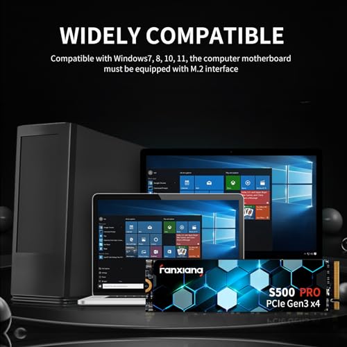 S500 Pro 512GB NVMe SSD M.2 PCIe Gen3x4 2280 Internal Solid State Drive, SLC Cache 3D NAND TLC, Up to 3200MB/s, Compatible with Laptop and PC Desktops(Black)