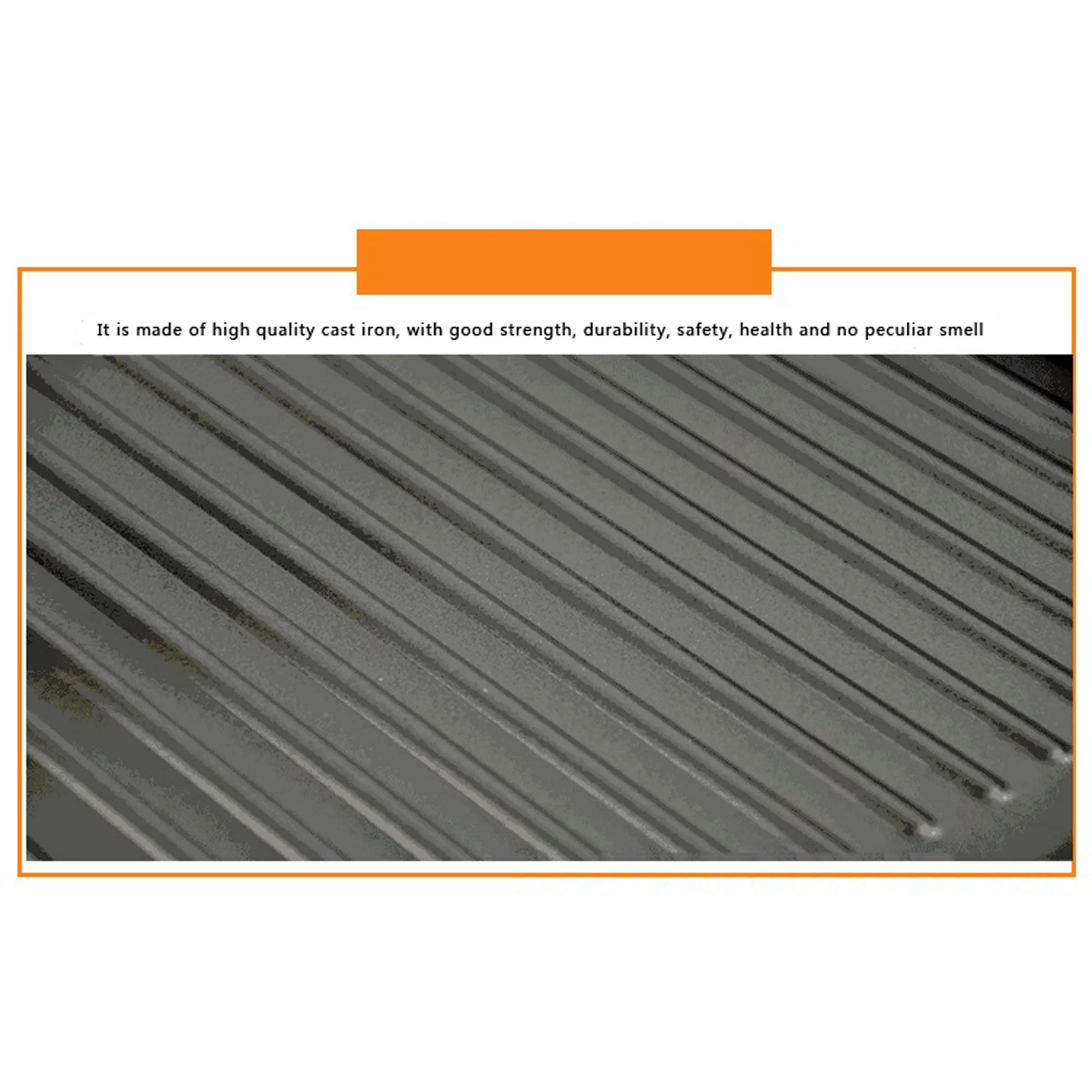 Lisenrain Steak Frying Pan Cast Iron Non Stick Grill Pan Folding Wood Handle