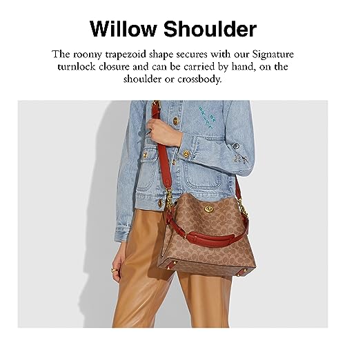 Coach Womens Polished Pebble Leather Willow Shoulder Bag