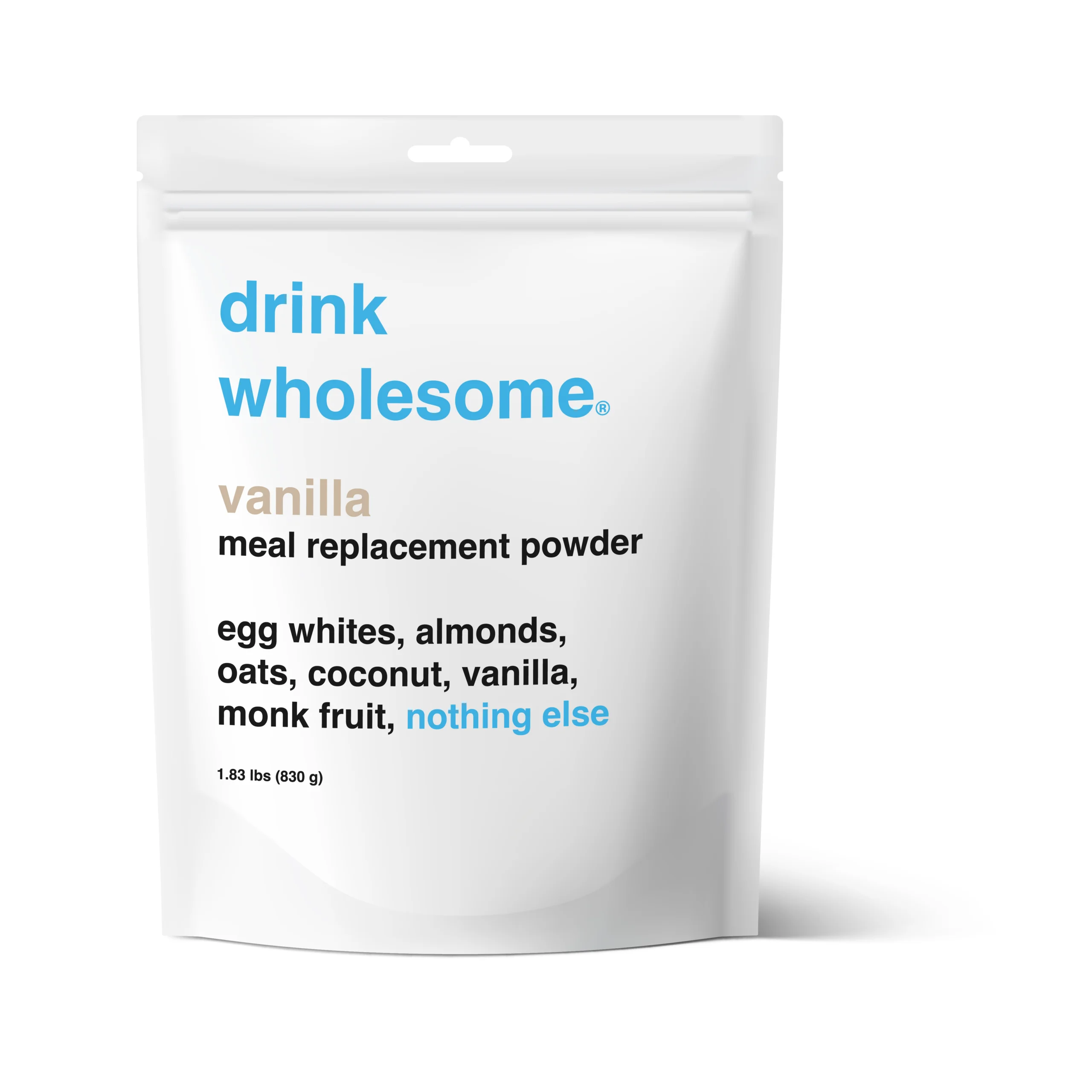 Drink Wholesome Meal Replacement Powder, For Sensitive Stomachs, No Bloating, Vanilla, 1.83 lb