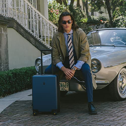 LEVEL8 Hard Shell Carry on Luggage Airline Approved, Carry-on Suitcases with Wheels, Lightweight Luminous Textured Hardside Travel Bag with Tsa Lock, 20 Inch, Black