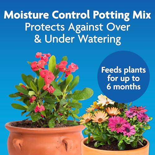 Miracle-Gro Moisture Control Potting Mix, for Container Plants, Protects Against Over- and Under-Watering, 16 qt., 2-Pack
