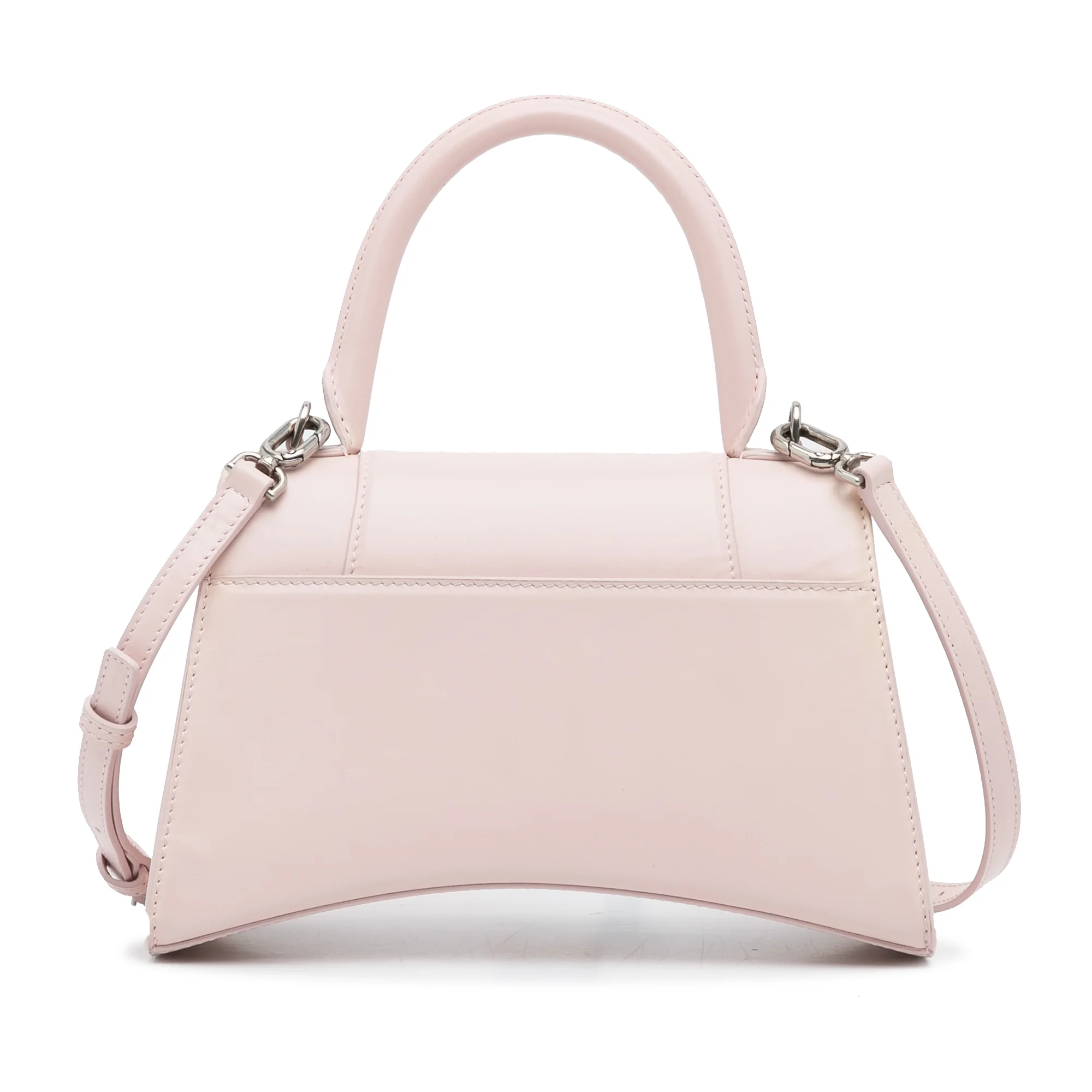 Pre-Owned Authenticated Balenciaga Hourglass S Satchel Calf Leather Pink Unisex (Good)